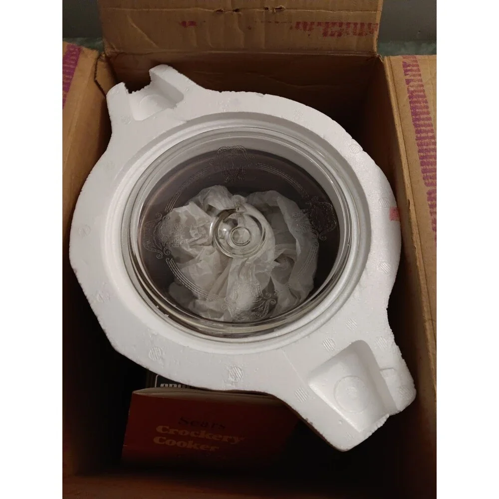 NOS Vintage Sears 4 Qt Crockery Cooker 377.654500 Box Manual Never Used